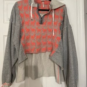 Free People Llama Hooded Sweatshirt